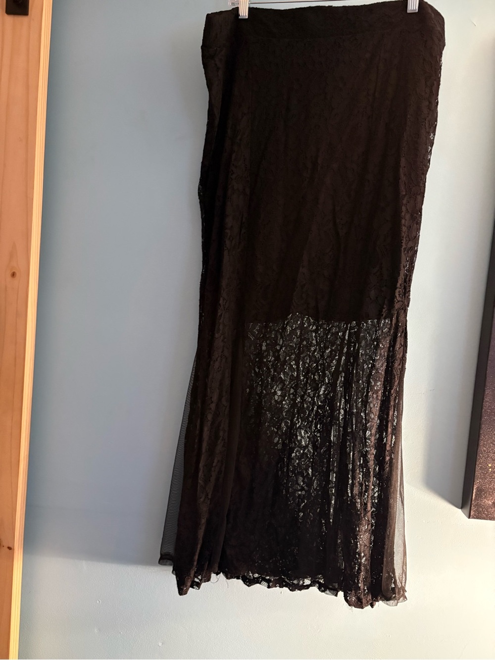 torrid Black Lace Maxi Skirt with Floral Overlay